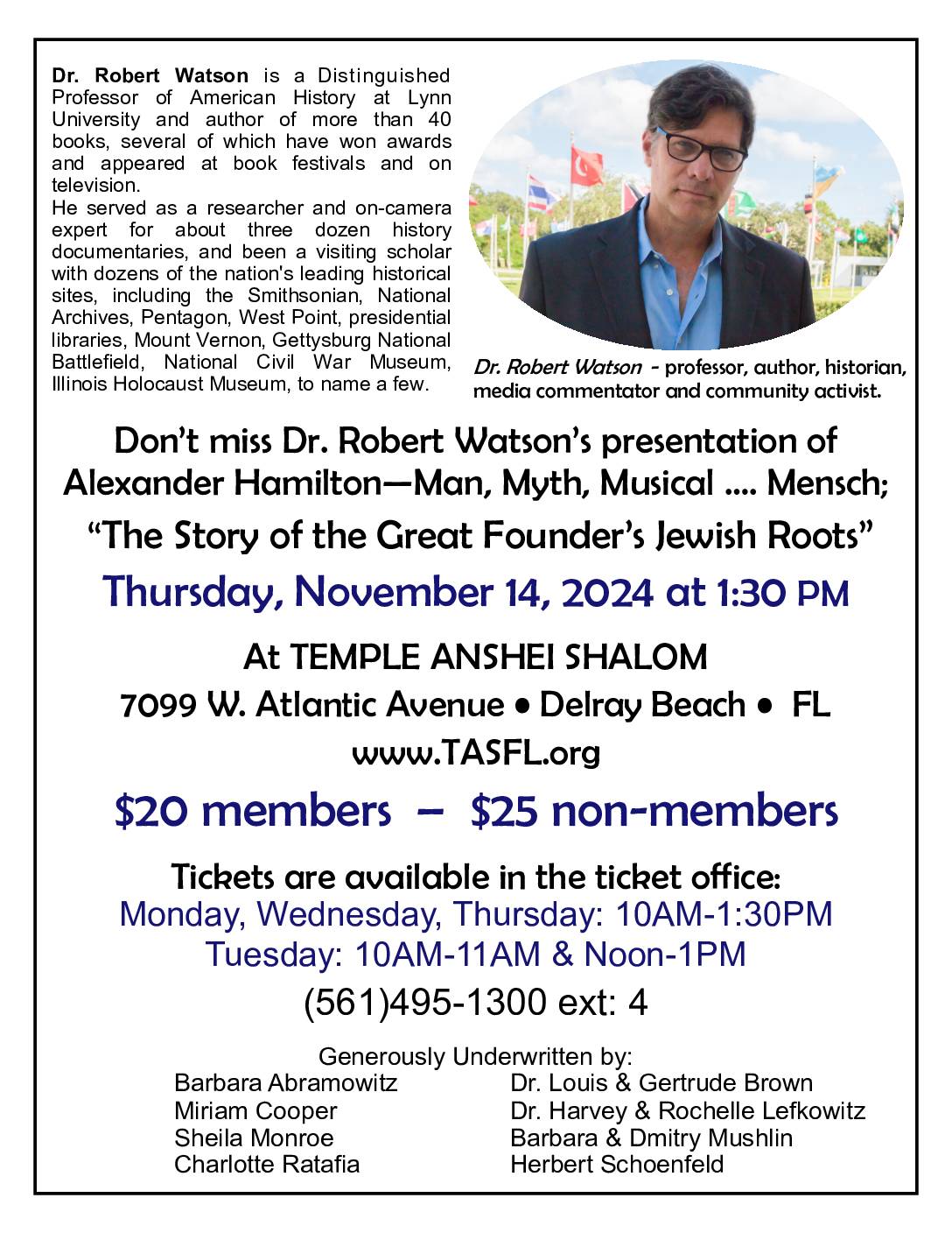 Dr. Robert Watson November 14